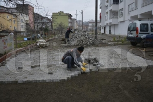Fatsa'da beton kaldırım dönemi Fatsa'da beton kaldırım dönemi