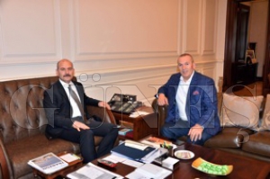Mustafa yi ileri Bakan  Sleyman Soyluyu ziyaret etti