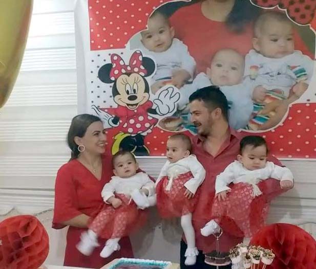 Üçüzler 1 yaşına girdi
