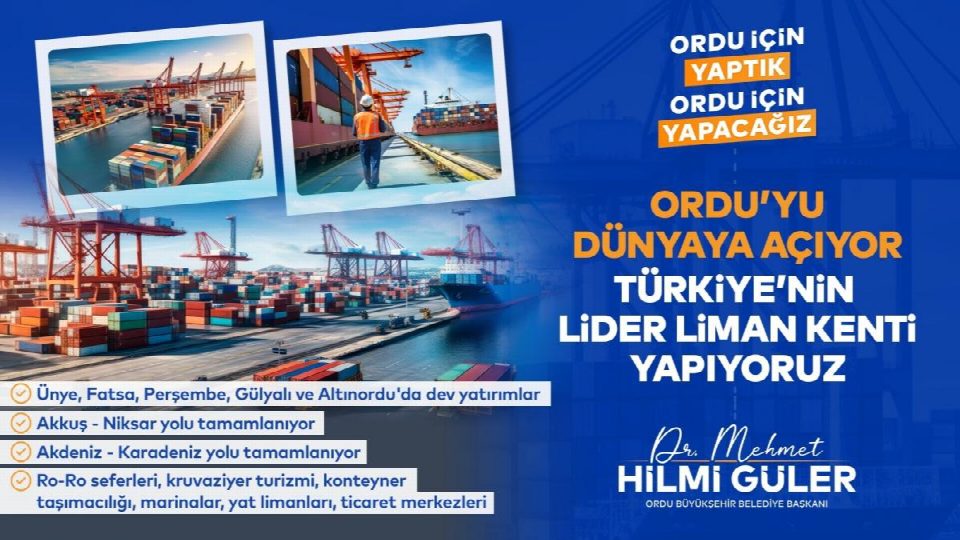 Ordu, uluslararası liman ve turizm arenasında yükseliyor