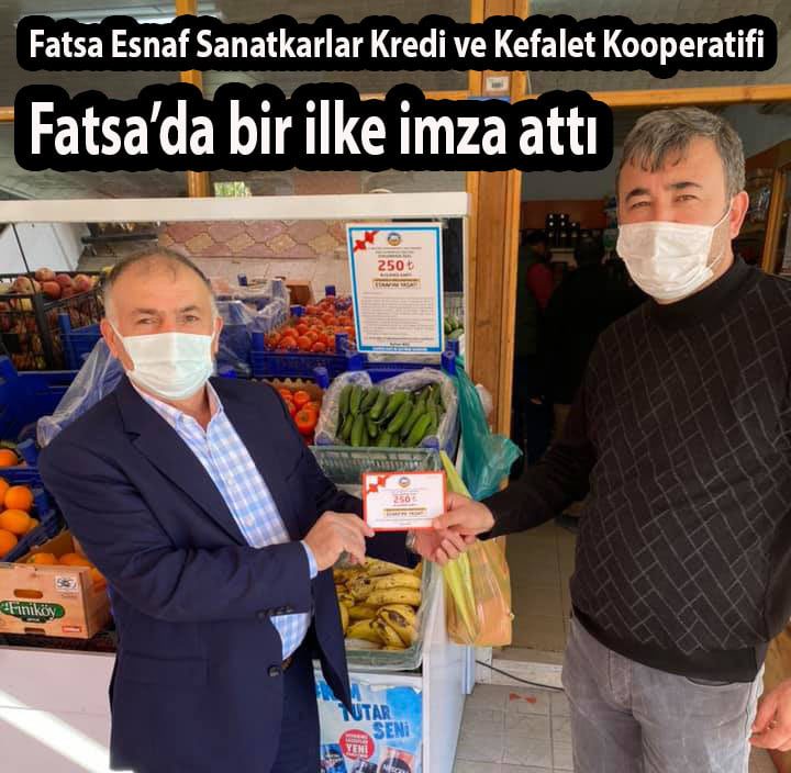 Fatsa'da kooperatif olarak bir ilke imza attı... Başkan Baş üyelerine 250 liralık alış veriş kartı verdi