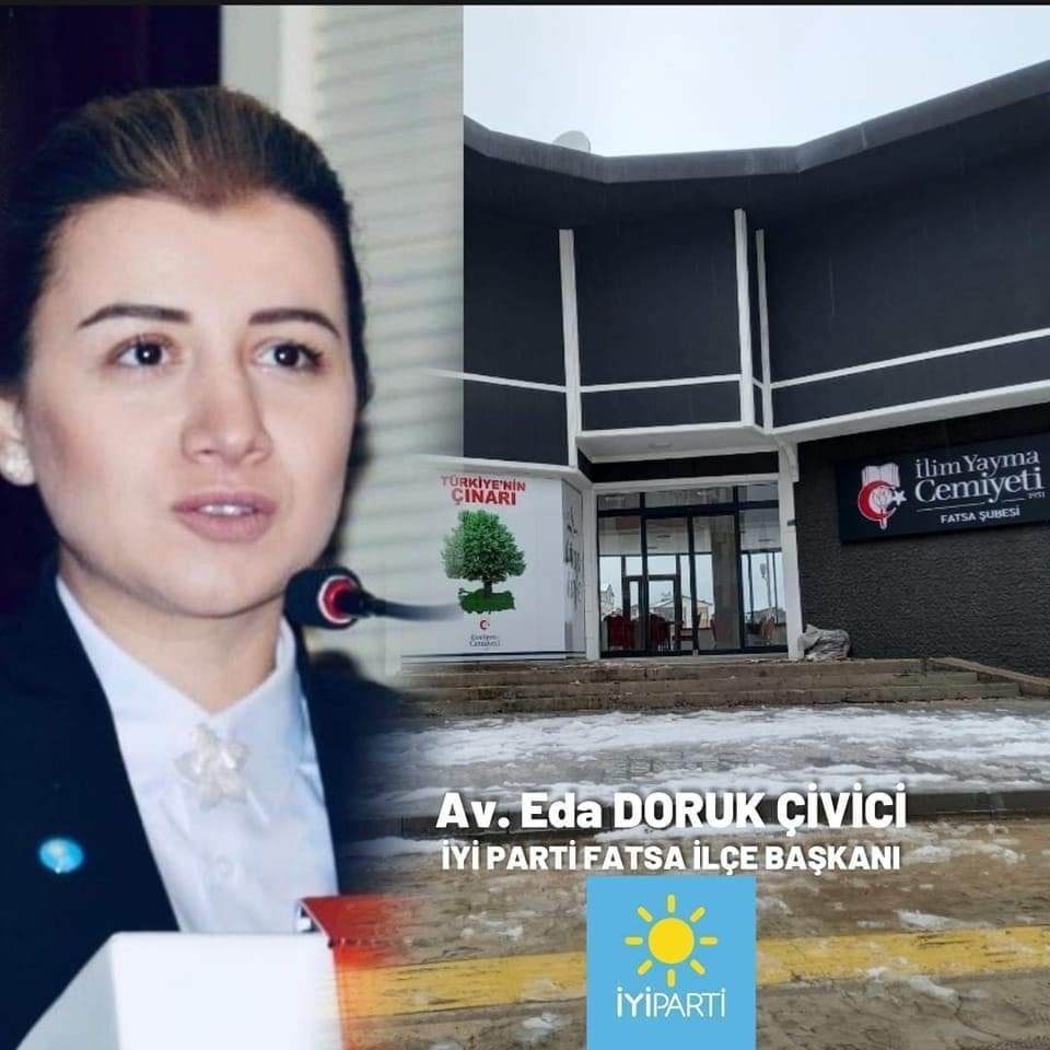 Başkan başkana sert çıktı… İyi Parti Fatsa İlçe Başkanı Eda Doruk Çivici "Haksızlık karşısında susan dilsiz şeytandır"!