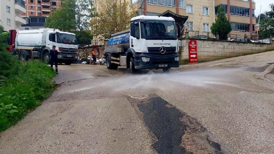 Fatsa belediyesi’nden şehir genelinde yoğun temizlik çalışması