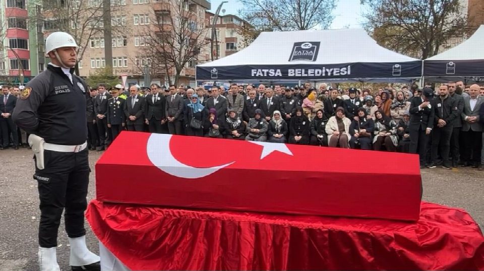 Fatsa emniyeti polis memuru Tuncay Ebrinç’i son yolculuğuna uğurladı