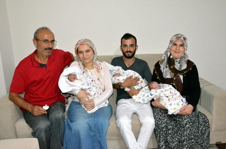 Fatsalı çiftin 4 yıl sonra üçüz bebek sevinci