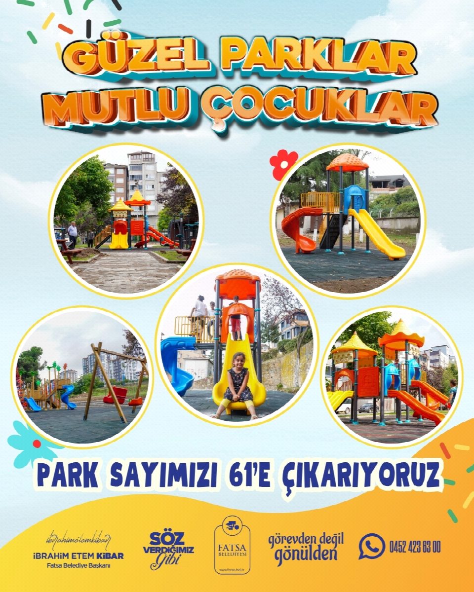 Fatsa'da park sayısı 61'e yükseliyor