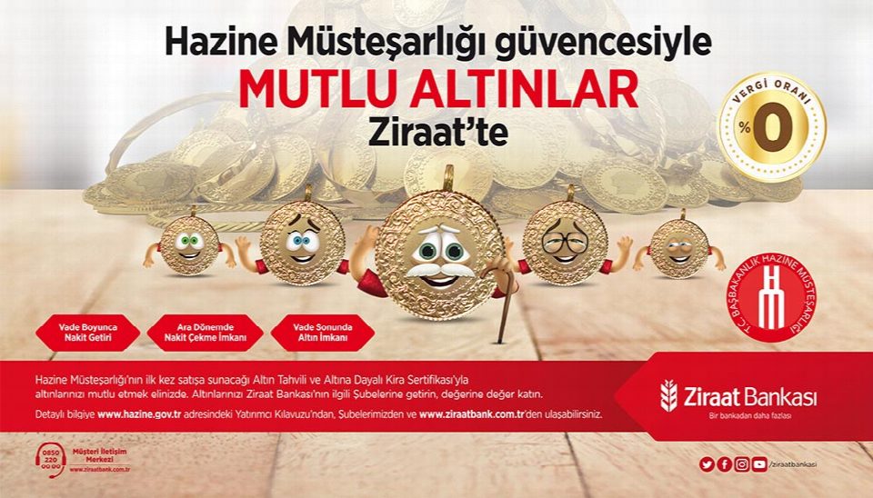 ALTIN TAHVİL İŞLEMİ ZİRAAT BANKASI’NDA BAŞLIYOR, 16-20 NİSAN 2018 TARİHLERİ GERÇEKLEŞECEK