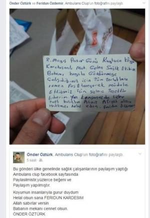 112 EKİBİNİ DUYGULANDIRAN NOT