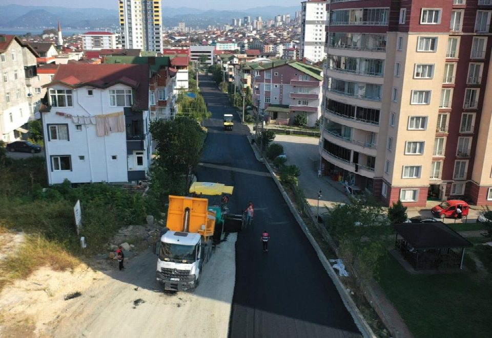 Fatsa Evkaf’ta sıcak asfalt çalışması