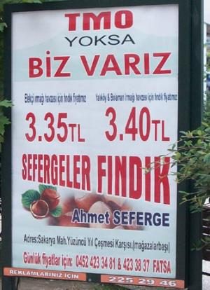 Fındık Tüccarı Ahmet Seferge, "TMO YOKSA BİZ VARIZ"