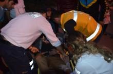 MOTOSİKLET MİNİBÜSE ÇARPTI: 1 YARALI